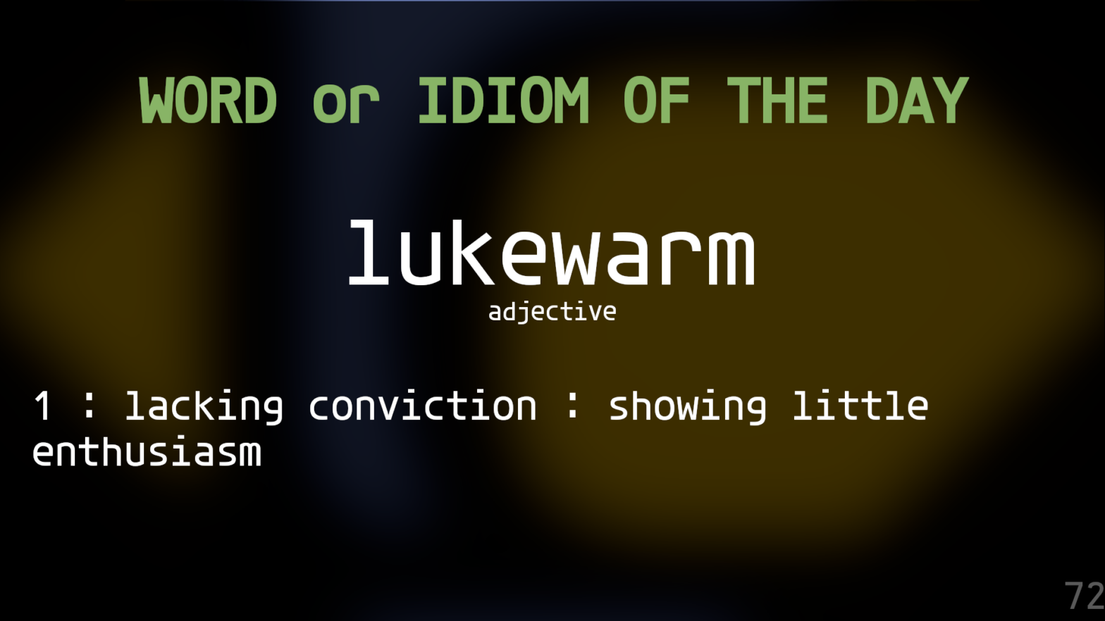 Word Of The Day 072 – lukewarm