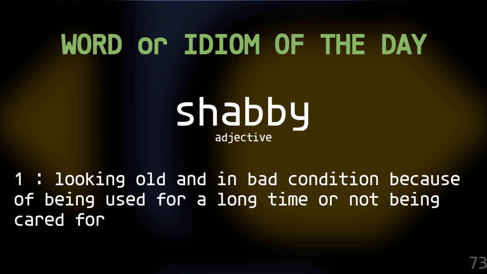 Word Of The Day 073 – shabby