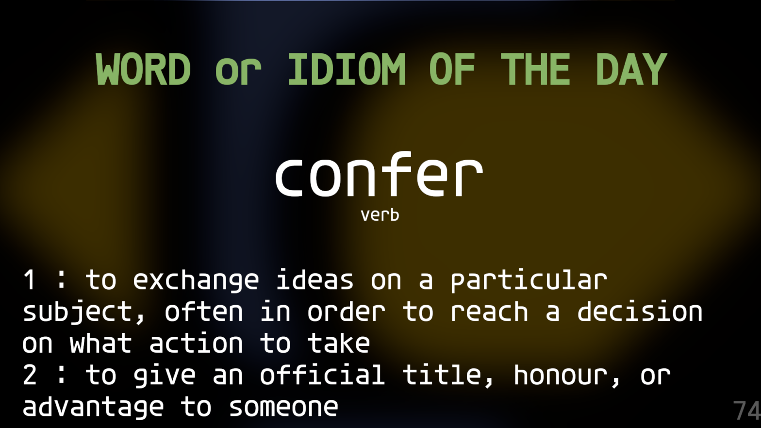 Word Of The Day 074 – confer
